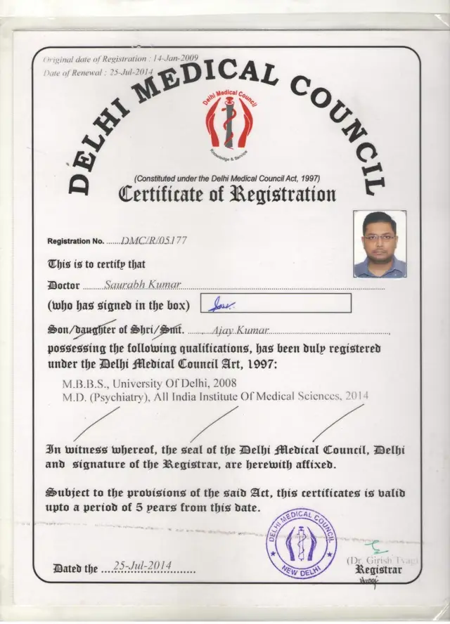 Our Certificates - Healthy Minds India