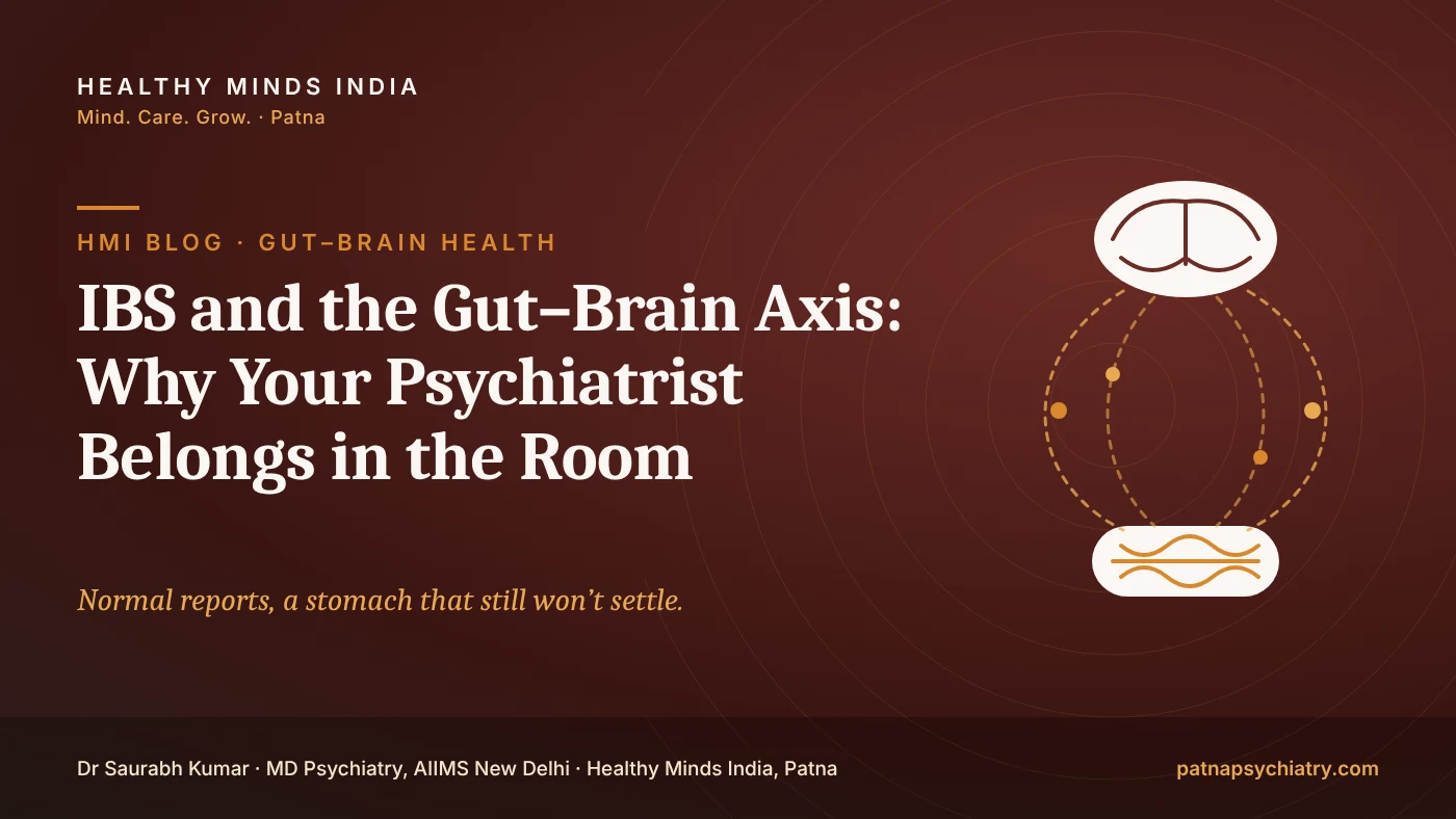 Diagram of the gut-brain axis: four two-way pathways between brain and gut
