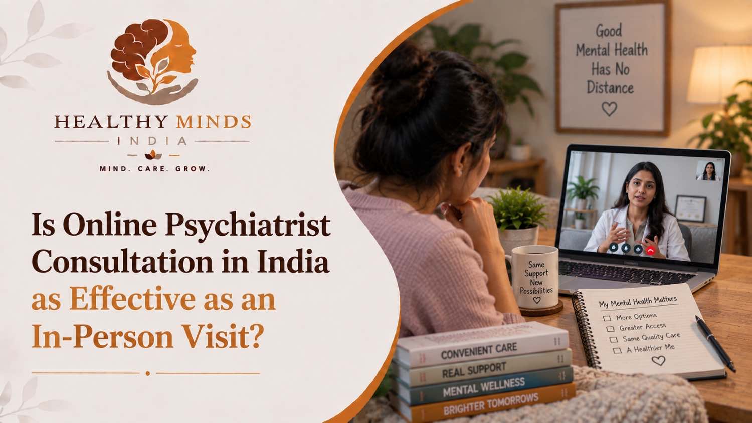 Is Online Psychiatrist Consultation in India as Effective as an In-Person Visit, Healthy Minds India