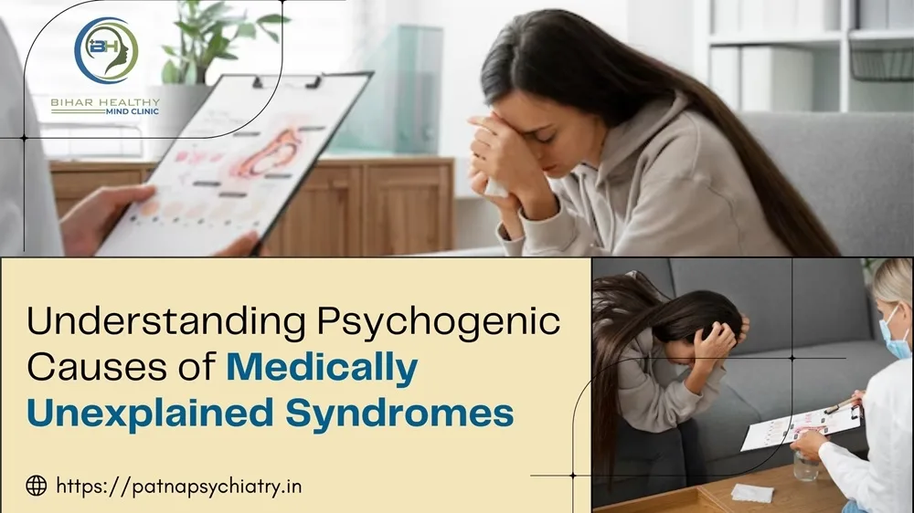 Illustration of a human figure showing both brain and body pain points, symbolizing the mind-body connection in medically unexplained syndromes.
